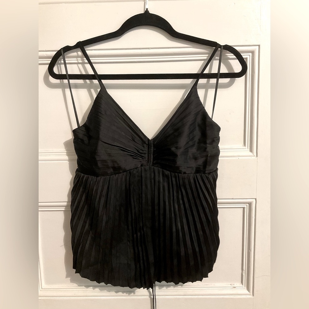 Banana Republic Factory Pleated Black Cami – XS (New Without Tags)